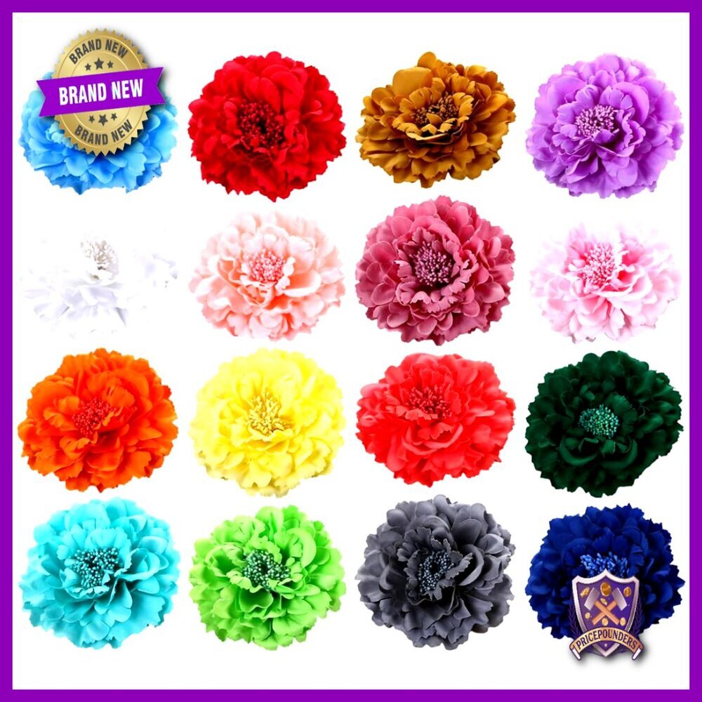 16-Piece Rose Flower Hair Clip Brooch Set for Bridal Headpieces